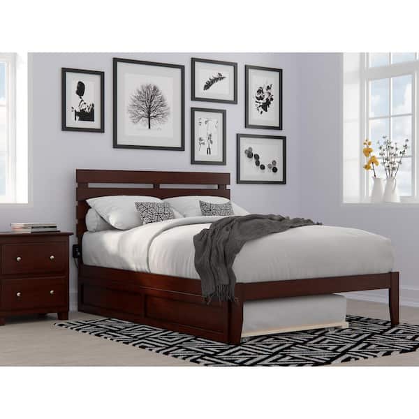 AFI Oxford Walnut Full Bed with USB Turbo Charger and Twin Trundle