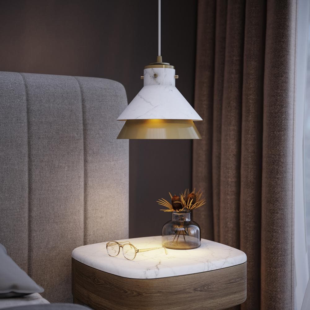 Progress Lighting Avec 10 in. 1-Light Champagne Bronze White Luxe