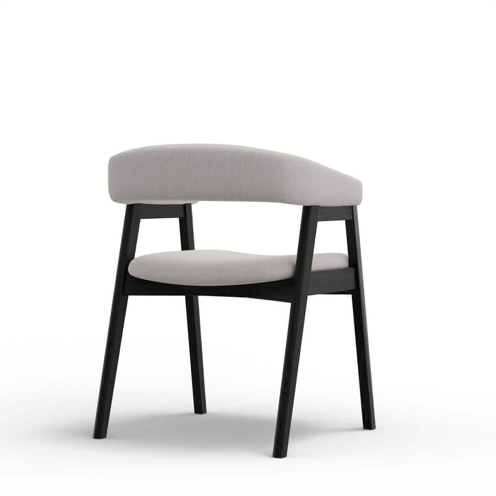 Natural Solid Wood Arm Chair with Upholstered Back and Seat