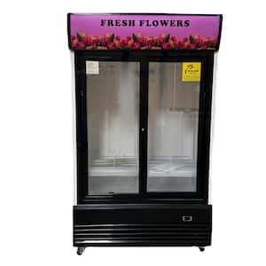 48 in. 33.5 cu. ft. Commercial Slide Glass Door Flowers Cooler Floral Refrigerator Display in White
