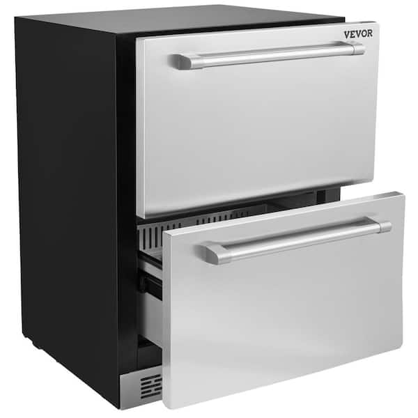 VEVOR 24 in. Undercounter Refrigerator, 2 Drawer Built-in Beverage Refrigerator with Touch Panel, 5.12 cu. ft. capacity