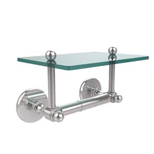 Prestige Skyline Collection Double Post Toilet Paper Holder with Glass Shelf in Polished Chrome