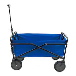 150 lbs. Capacity Manual Heavy-Duty Folding Outdoor Utility Cart in Blue
