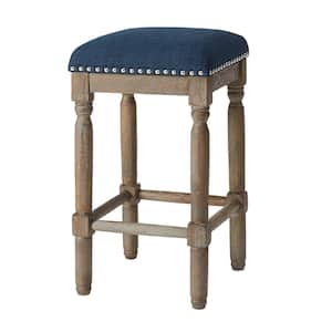 Kagen 26 in. Navy Wood Counter Stool