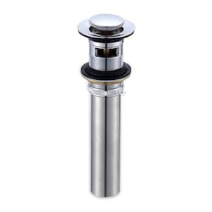 1-1/2 in. Brass Bathroom and Vessel Sink Push Pop-Up Drain Stopper With Overflow in Chrome
