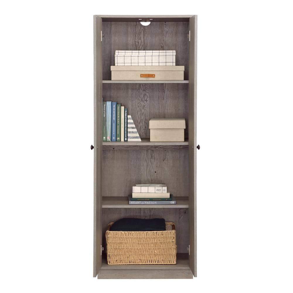 Mystic Oak Gray Bathroom Storage Cabinet with Adjustable Shelving