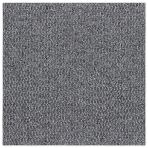 Boone Hobnail Gray Residential 18 in. x 18 in. Peel and Stick Carpet Tile Square (22.5 sq. ft. )