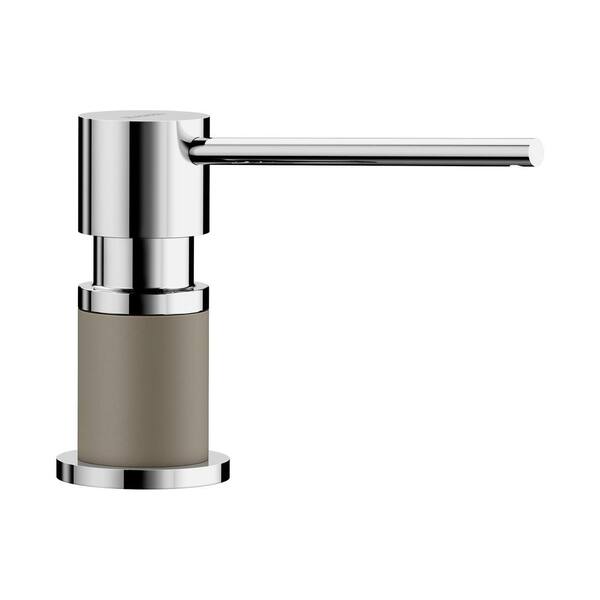 Blanco Lato Deck Mounted Soap And Lotion Dispenser In Truffle And Chrome The Home Depot