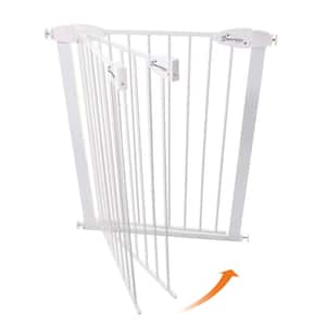 36 in. Extra Tall Metal Boston 29.5 in.-38 in. Wide Pressure Mounted Auto-Close Baby Gate - White