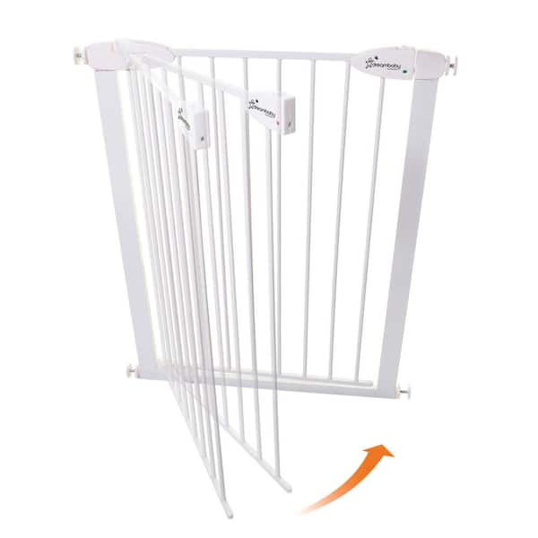 Dreambaby 36 in. Extra Tall Metal Boston 29.5 in.-38 in. W Pressure Mounted Auto-Close Baby Gate - White