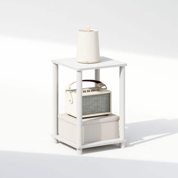 Turn-N-Tube White/White 13.4 in. W Nightstand