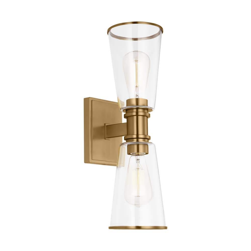 Burke Mid-Century Burnished Brass 17'' Bath Vanity Light