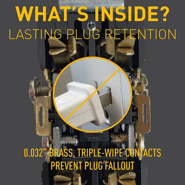 Pass & Seymour 20 Amp 125-Volt Tamper Resistant Commercial Grade Backwire Duplex Outlet, Ivory