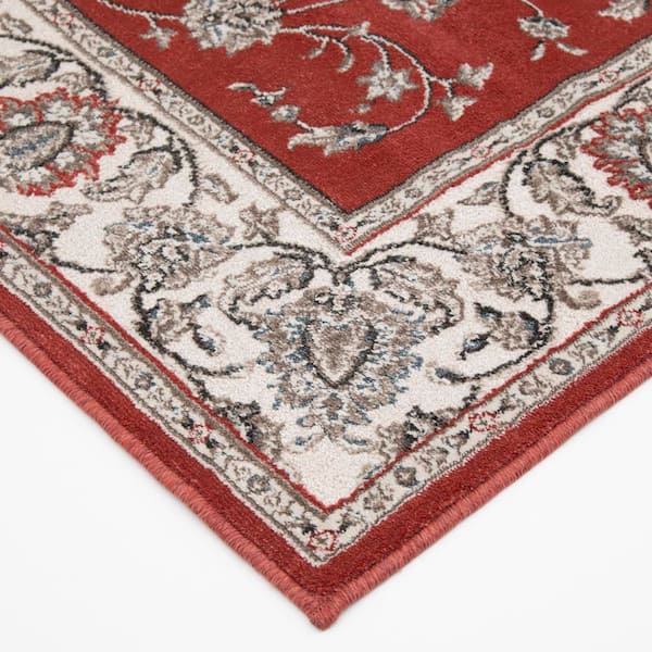 Kurdamir Rockland Cinnabar/Navajo White 26 in. W x 12 in. L Your Choice Length Stair Runner Coverage Area 2.17 sq. ft.