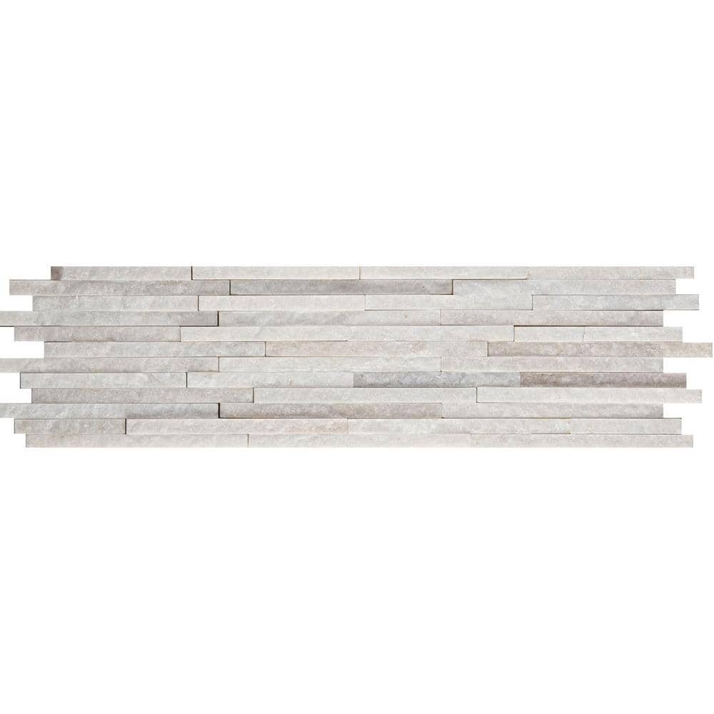 White Mini Stacked 6 in. x 24 in. Quartzite Slate Floor and Wall Tile price history on PriceWatchPro