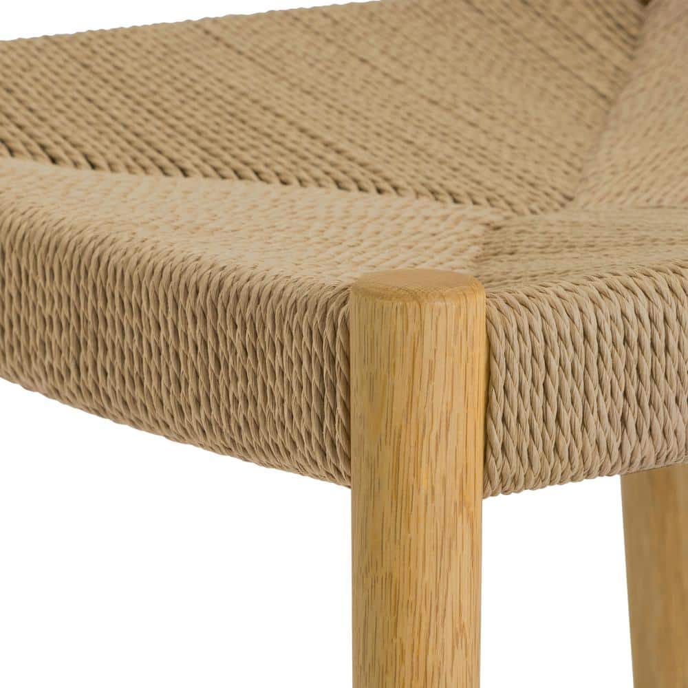 Natural Oak Round Dining Set with Paper Cord Seats
