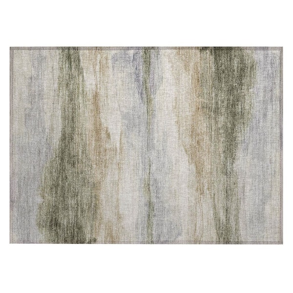 Chantille Machine Washable Indoor/Outdoor Abstract ACN3008 Olive 2 ft. x 3 ft. Accent Rug