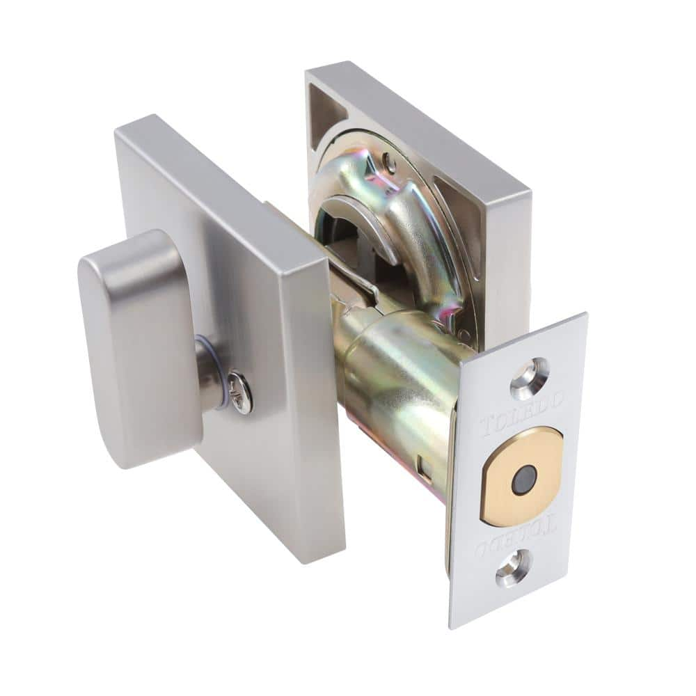 TOLEDO European Square Rosette Stainless Steel Single Cylinder Deadbolt ...