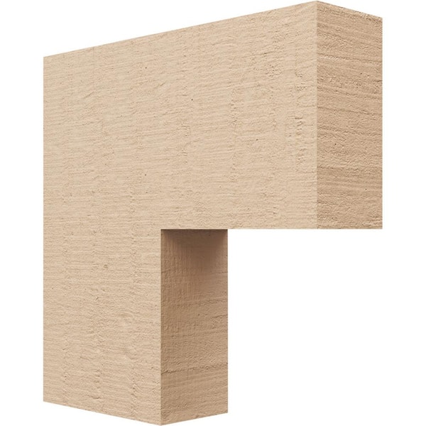 Ekena Millwork 4 in. x 16 in. x 16 in. Series 1 Thin Chapel Hill Rough Cedar Woodgrain Timberthane Polyurethane Corbel, Primed Tan