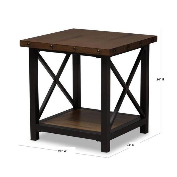 Baxton Studio Herzen Medium Brown Wood Finished End Table 28862