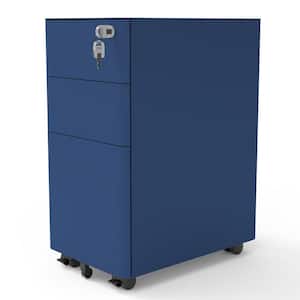 Serra Navy Blue Mobile File Cabinet with Locking Drawer