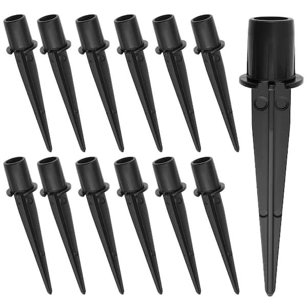 Metal Replacement Ground Stakes for Solar Lights 5.35 Inch Aluminum Alloy for Pathway Garden Yard Lamps - 12 Sets