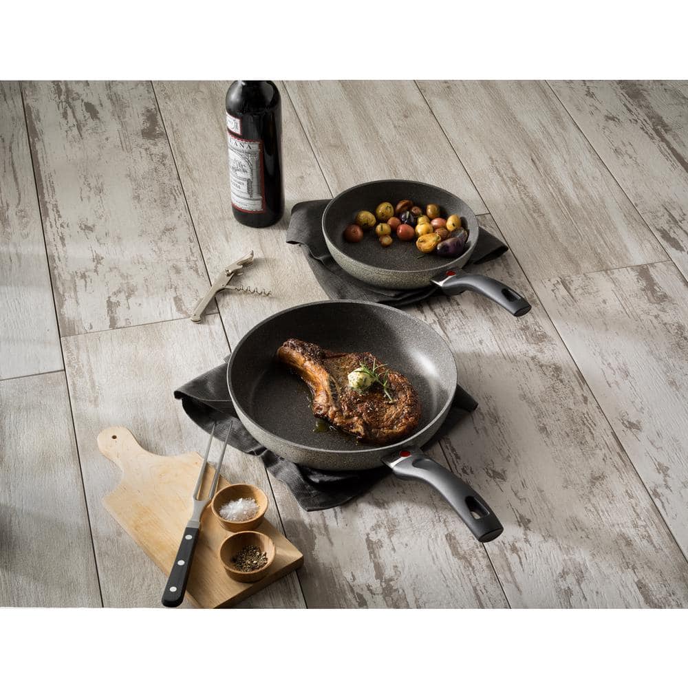 Gray Aluminum Nonstick Ceramic Coating Fry Pan Set