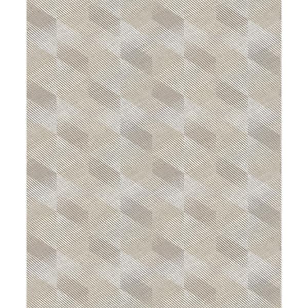Walls Republic Beige 3D Rhombus Stripe Print Non-Woven Paste the Wall Textured Wallpaper 57 Sq. Ft.