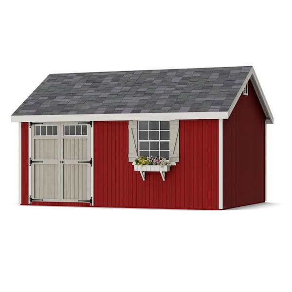 Little Cottage Co. Colonial Pinehurst 12 ft. x 16 ft. Outdoor Wood Storage Shed Precut Kit with Operable Window (192 sq. ft.)