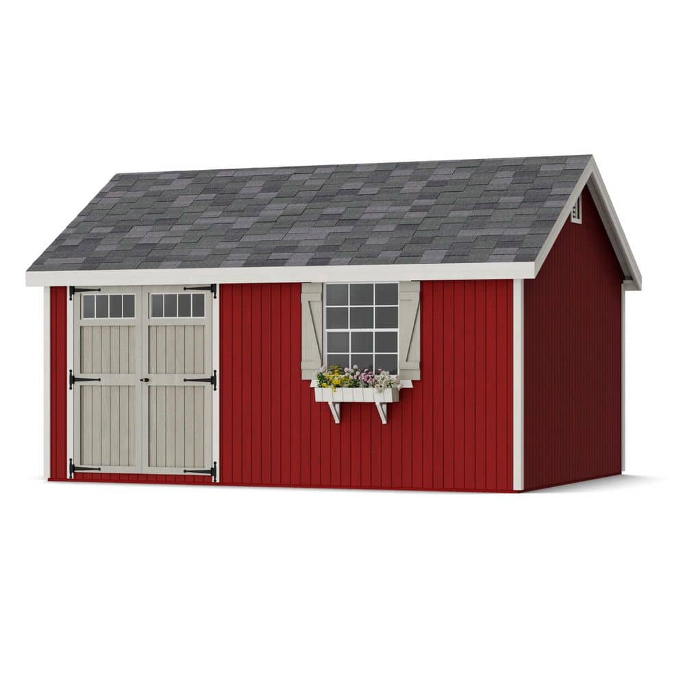 Colonial Pinehurst 12' x 16' Brown Wood Storage Shed with Windows