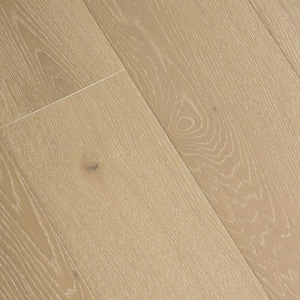 Light Beige White Oak 3/8 in. T x 7.5 in. W Wire Brushed Engineered Hardwood Flooring (30.9 sqft/case)