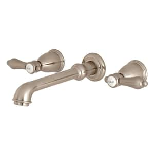 Heirloom 2-Handle Wall Mount Roman Tub Faucet in Brushed Nickel (Valve Included)