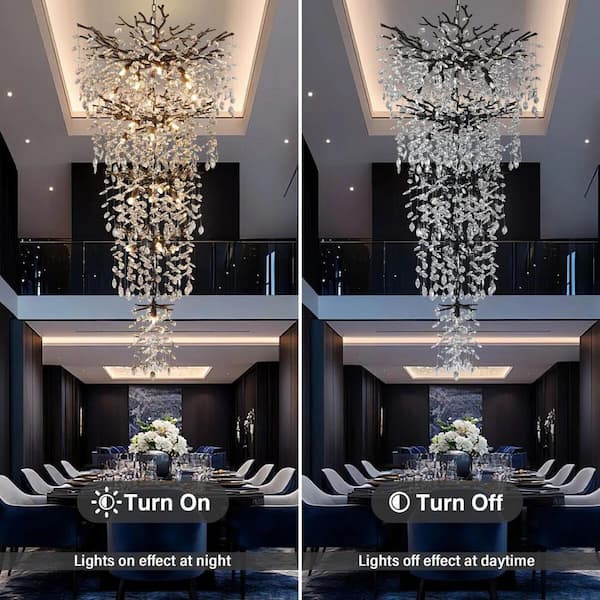 YUYI Modern Chandelier 30 in.18-Lights Black Chandelier for Dining