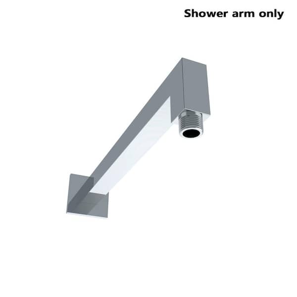 12 in. Brass Square Shower Arm, Chrome