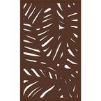 5 ft. x 3 ft. Espresso Brown Composite Framed Decorative Fence Panel Featured in the Palm Design