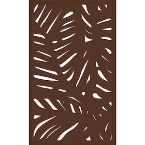5 ft. x 3 ft. Espresso Brown Composite Framed Decorative Fence Panel Featured in the Palm Design