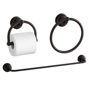 Fairfax 3-Piece Hardware Bundle with Towel Bar, Towel Ring and Toilet Paper Holder in Oil-Rubbed Bronze