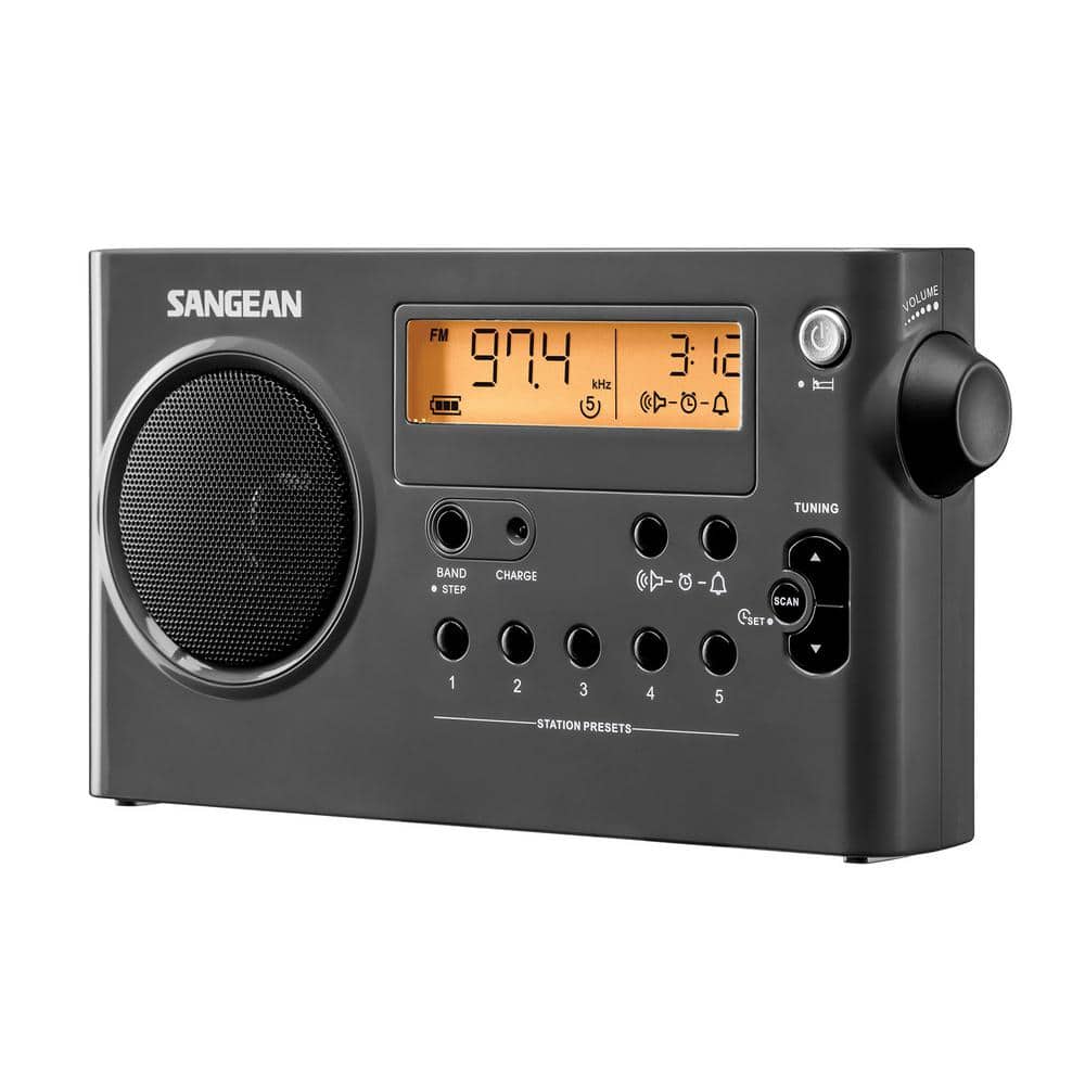 Sangean AM/FM Stereo Digital Tuning Portable Radio, Sleep and Snooze Alarm  in Black SG-106 - The Home Depot