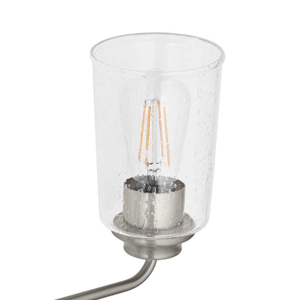 Evangeline 32" Brushed Nickel Vanity Light with Clear Glass Shades