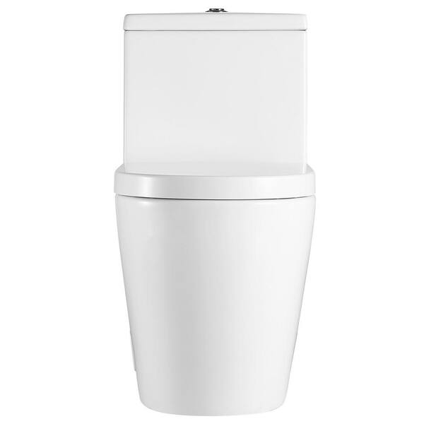 Bnk Modern Fashion Round Toilet 1 Piece White 1 Piece 0 8 1 28 Gpf White Double Flush Toilet Bnk Bl 132 Opt The Home Depot