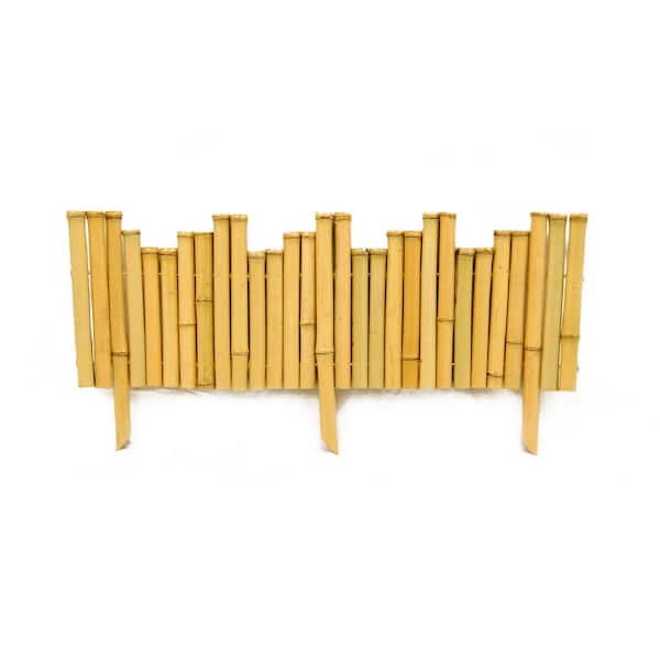 Backyard X-Scapes 23 in. L x 8 in. H x 0.875 in. D Bamboo Natural Border Edging (12-Piece/Case)