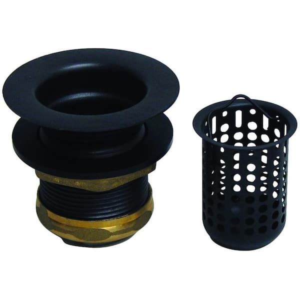 Junior Bar/Laundry Sink Drain Assembly with Removable Strainer Basket, Matte Black