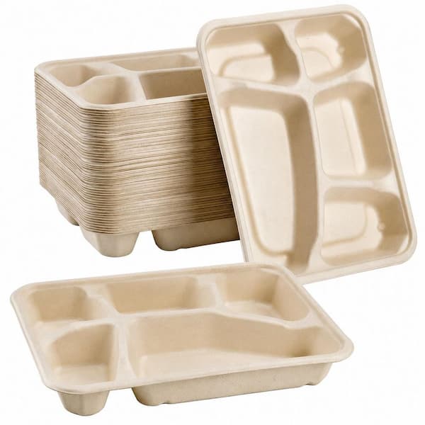 11 in. White Natural Disposable Sugarcane Fiber Disposable Plate Disposable Tableware Product Type (50 Per Case)