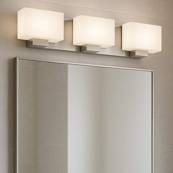 Mila 24 in. 3 Light Brushed Nickel Vanity Light