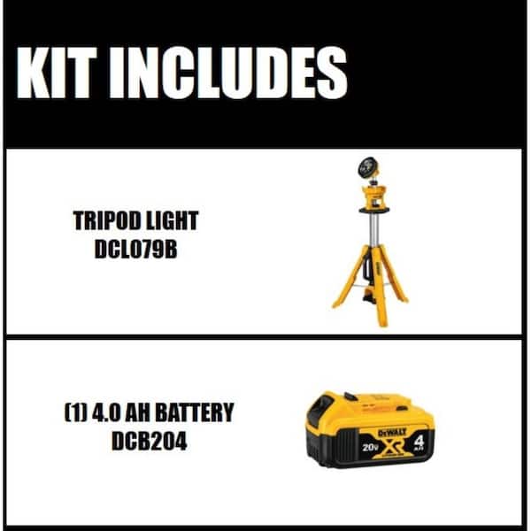 20V MAX 3000-Lumen Tripod Light and (1) 20V 4.0Ah Battery