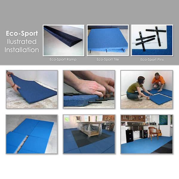 Rubber-Cal 19.5-in W x 19.5-in L x 3-in T Interlocking Rubber Gym Floor Tile (332-sq ft)