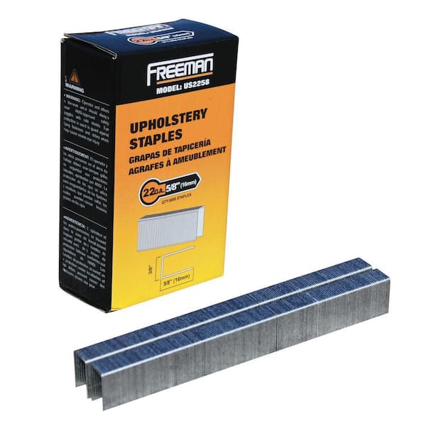 Freeman 22-Gauge 5/8 in. Glue Collated Upholstery Staples with 3/8 in. Crown (5000 Count)