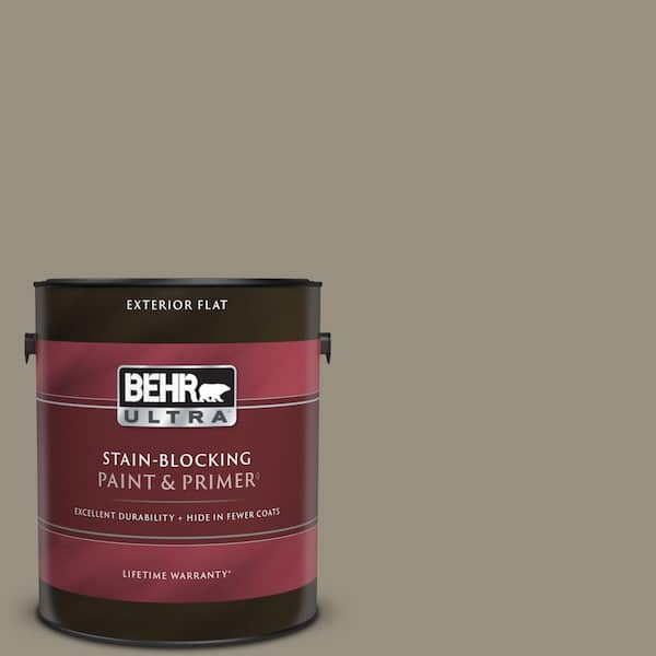 BEHR ULTRA 1 gal. N3205 Gray Squirrel Flat Exterior Paint & Primer 485401 The Home Depot