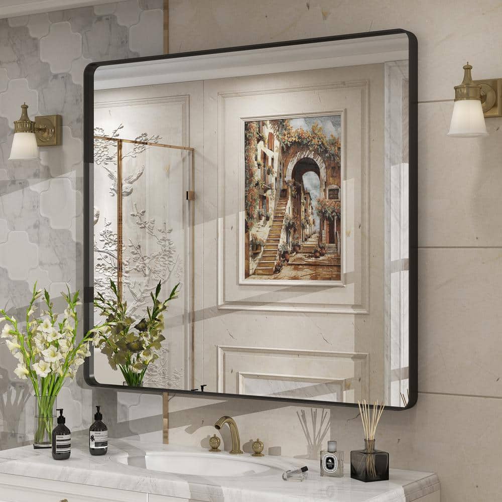 Apmir 40 in. W x 36 in. H Rectangular Aluminum Alloy Framed and ...