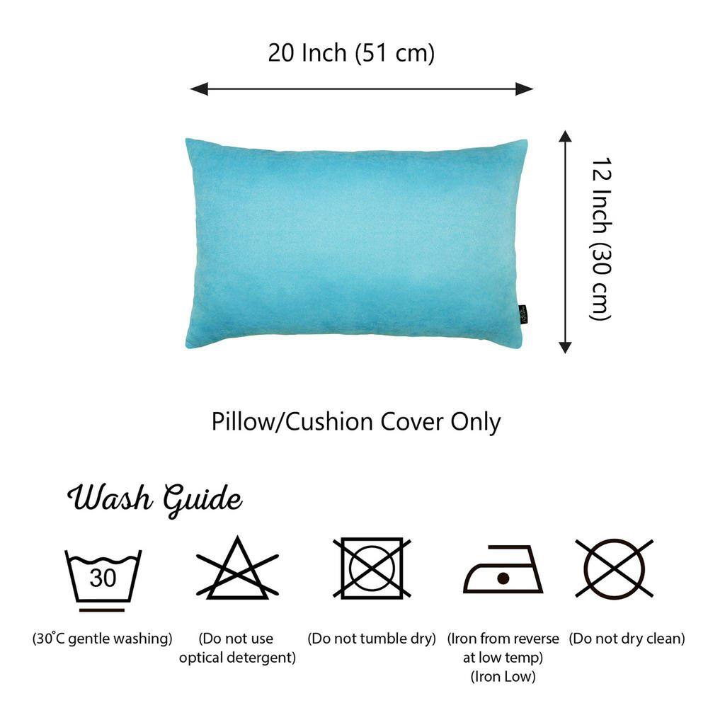 Sky Blue Polyester Lumbar Pillow Covers Set of 4